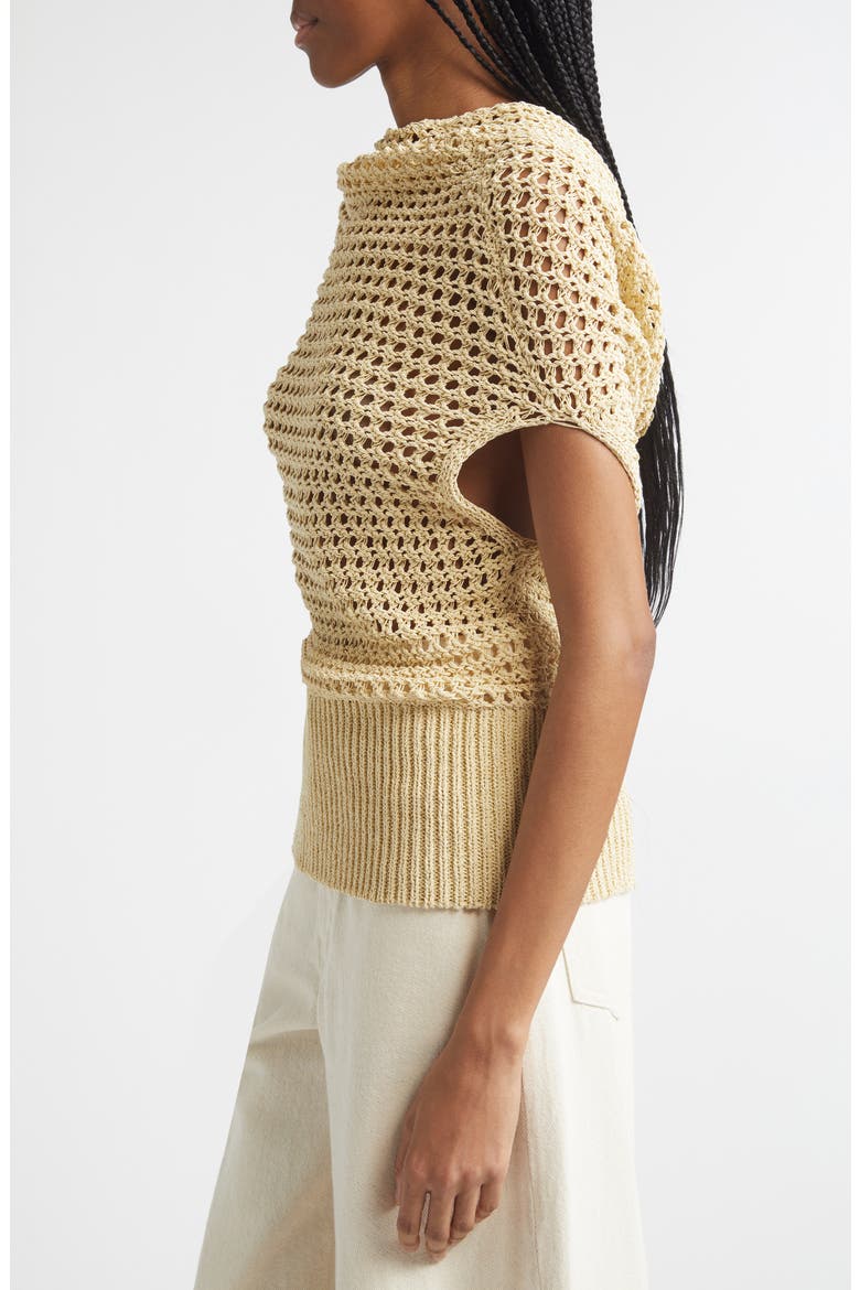 Reid Organic Cotton Blend Crochet Sweater, Alternate, color, BUTTER