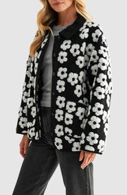 All in Favor Floral High Pile Fleece Jacket