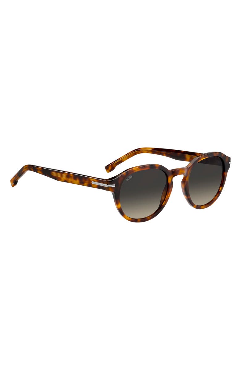 BOSS 50mm Round Sunglasses, Alternate, color, Brown Havana