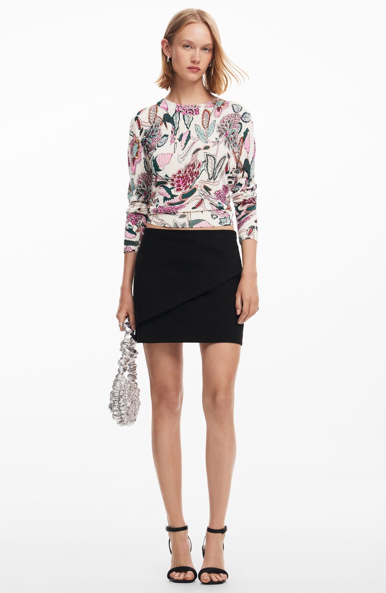 Desigual Manchester Floral Print Crewneck Sweater, Alternate, color, 