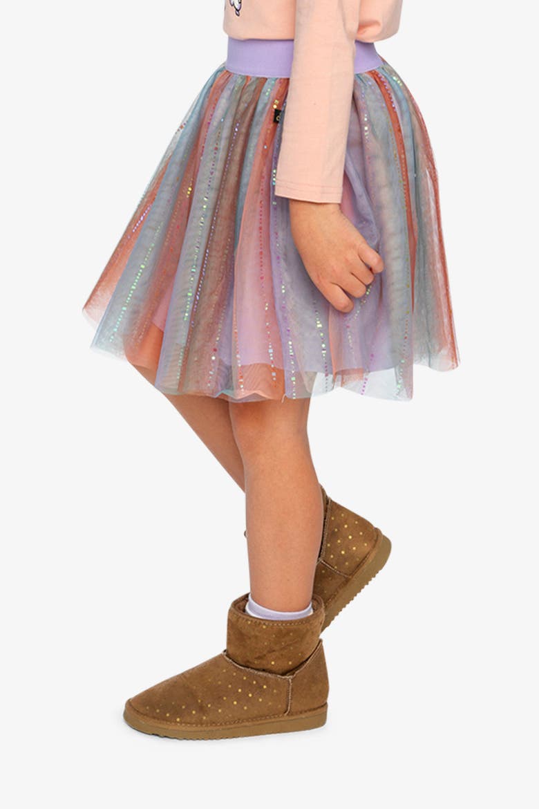 Sparkle Mesh Overlay Lined Skirt, Alternate, color, Multicolor Gradient