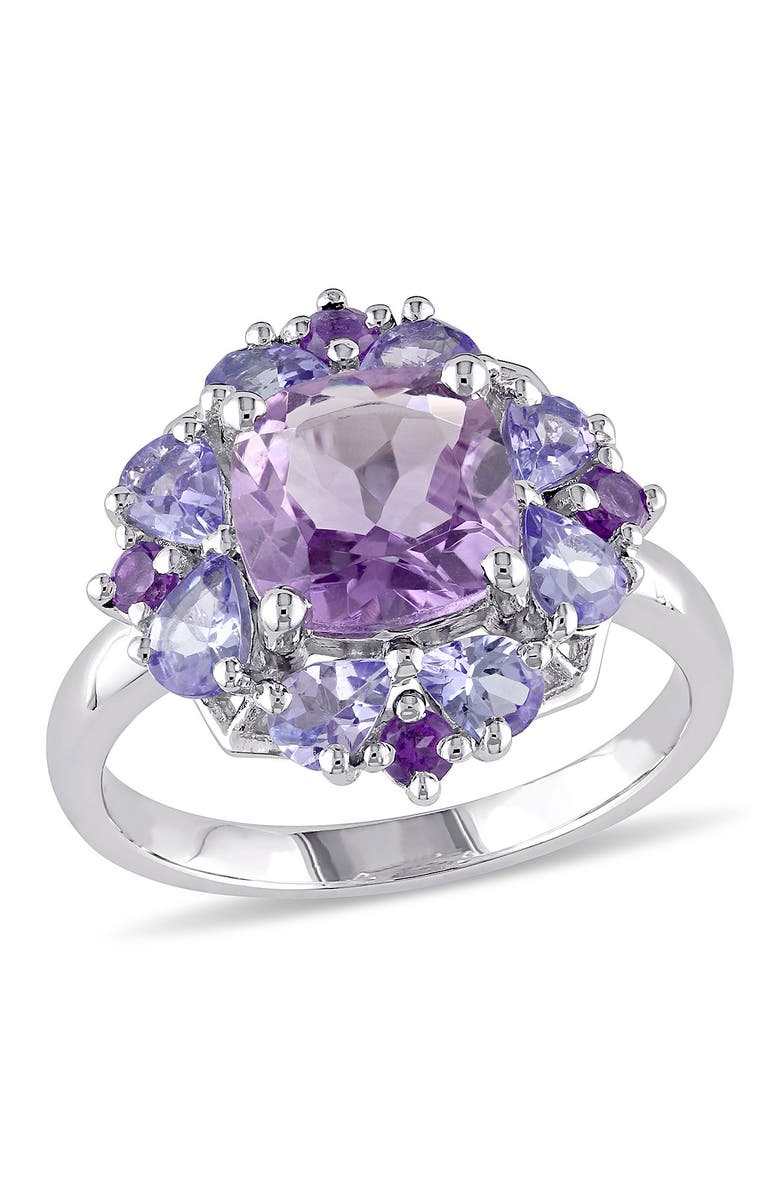 DELMAR Sterling Silver Amethyst Tanzanite Cocktail Ring, Main, color, Purple