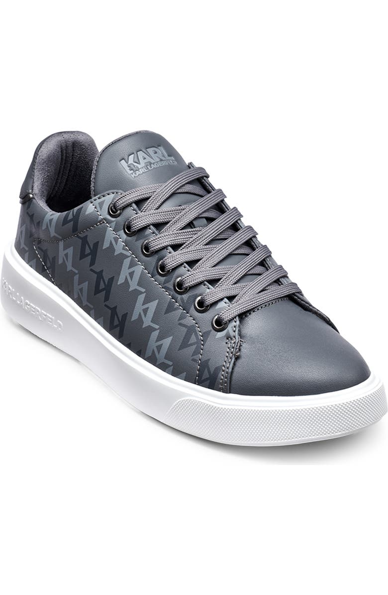 KARL LAGERFELD PARIS Side Logo Grid Low Top Sneaker, Main, color, Grey