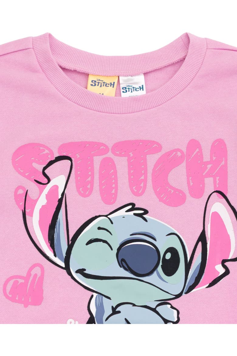 Lilo & Stitch Fleece Sweatshirt and Flare Leggings Set, Alternate, color, Pink Blue Stitch