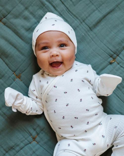 Ely's & Co. Baby Cotton Ribbed Beanie In Ivory/plum Berry