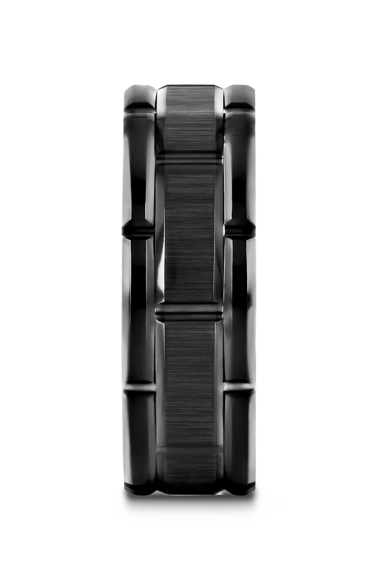 Larson Jewelers Windsor Beveled Tungsten Carbide Wedding Band, Alternate, color, Black 8Mm