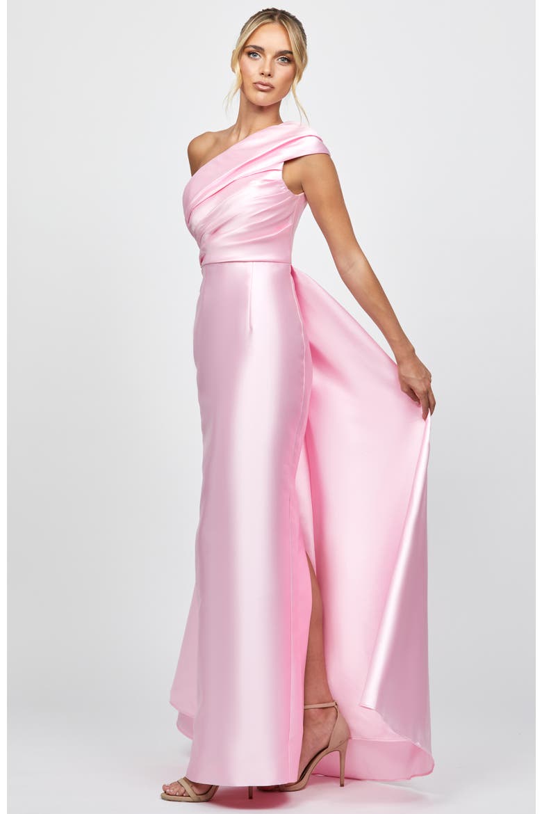 Tallulah One Shoulder Gown, Alternate, color, PINK
