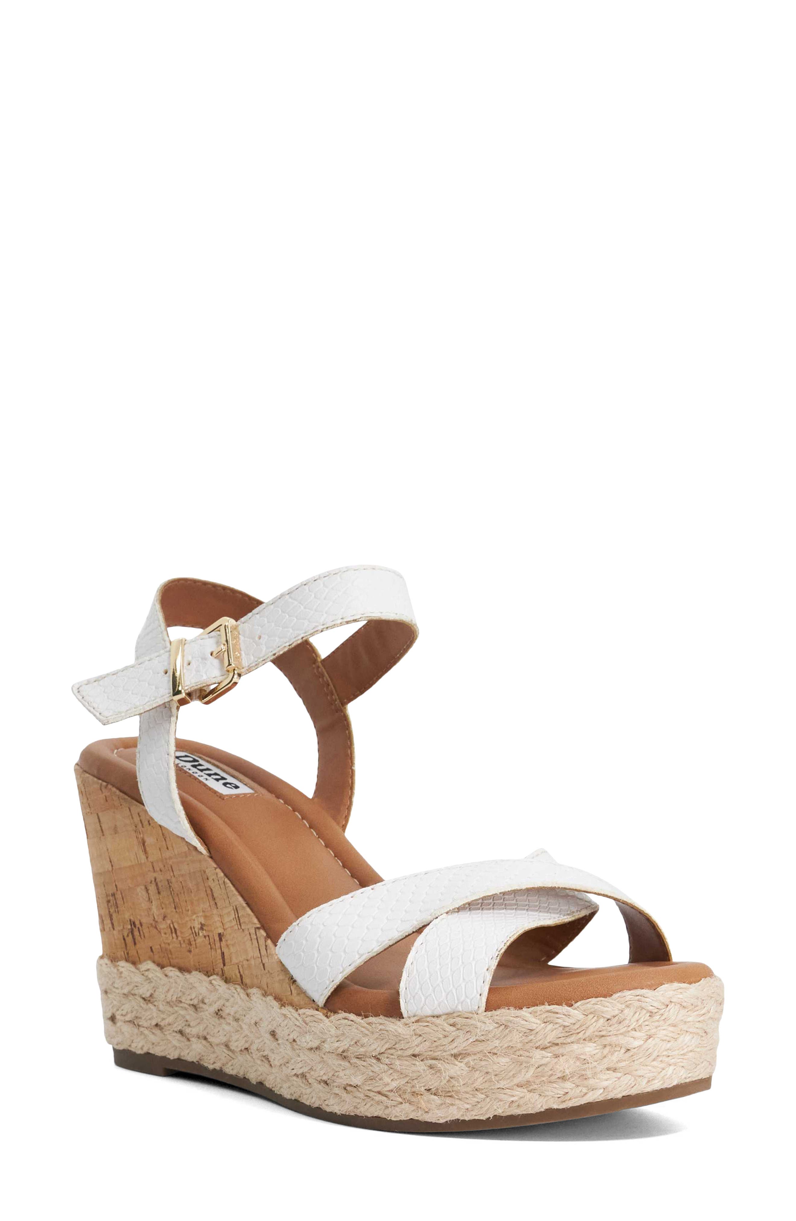 Dune London Kindest Platform Wedge Sandal, Main, color, White