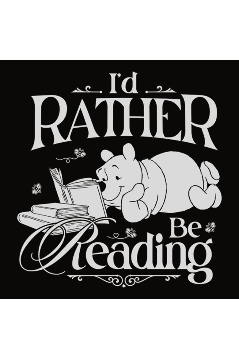 Junior's Bear Rather Be Reading Tank Top, Alternate, color, White
