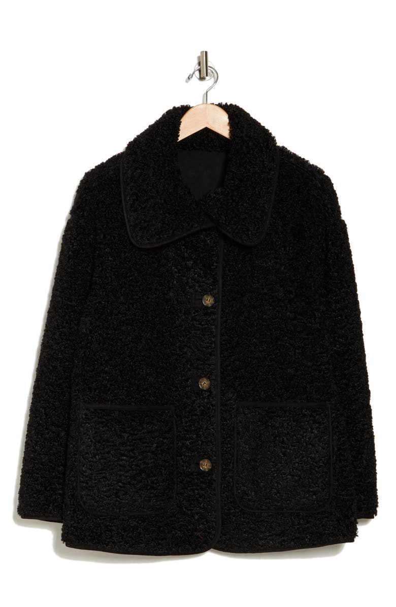 Lucky Brand Reversible Faux Shearling & Faux Suede Barn Jacket, Alternate, color, 