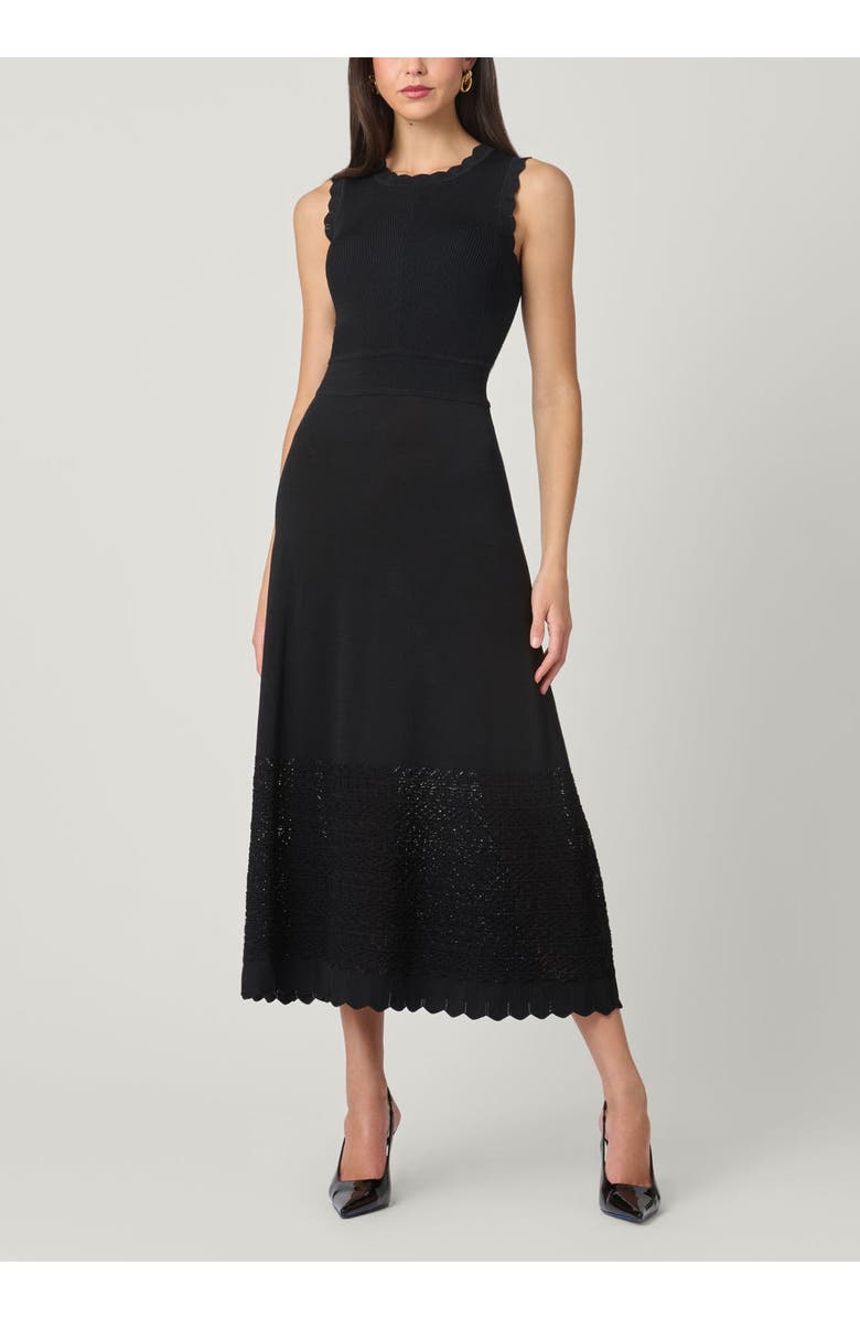 Shoshanna Brooke Pointelle Knit Dress, Main, color, Jet