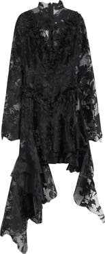 McQueen Long Sleeve Devoré Dress