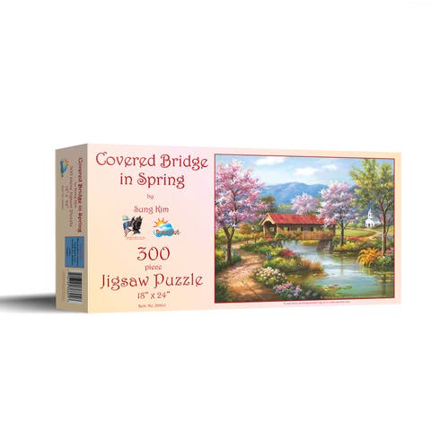 Covered Bridge in Spring 300 piece Jigsaw Puzzle for Adults