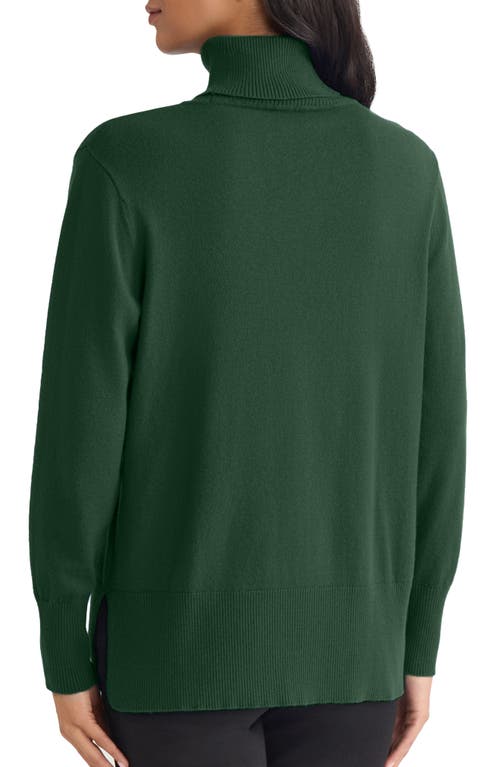 Jones New York Turtleneck Seam Front Bouclé Sweater In Green