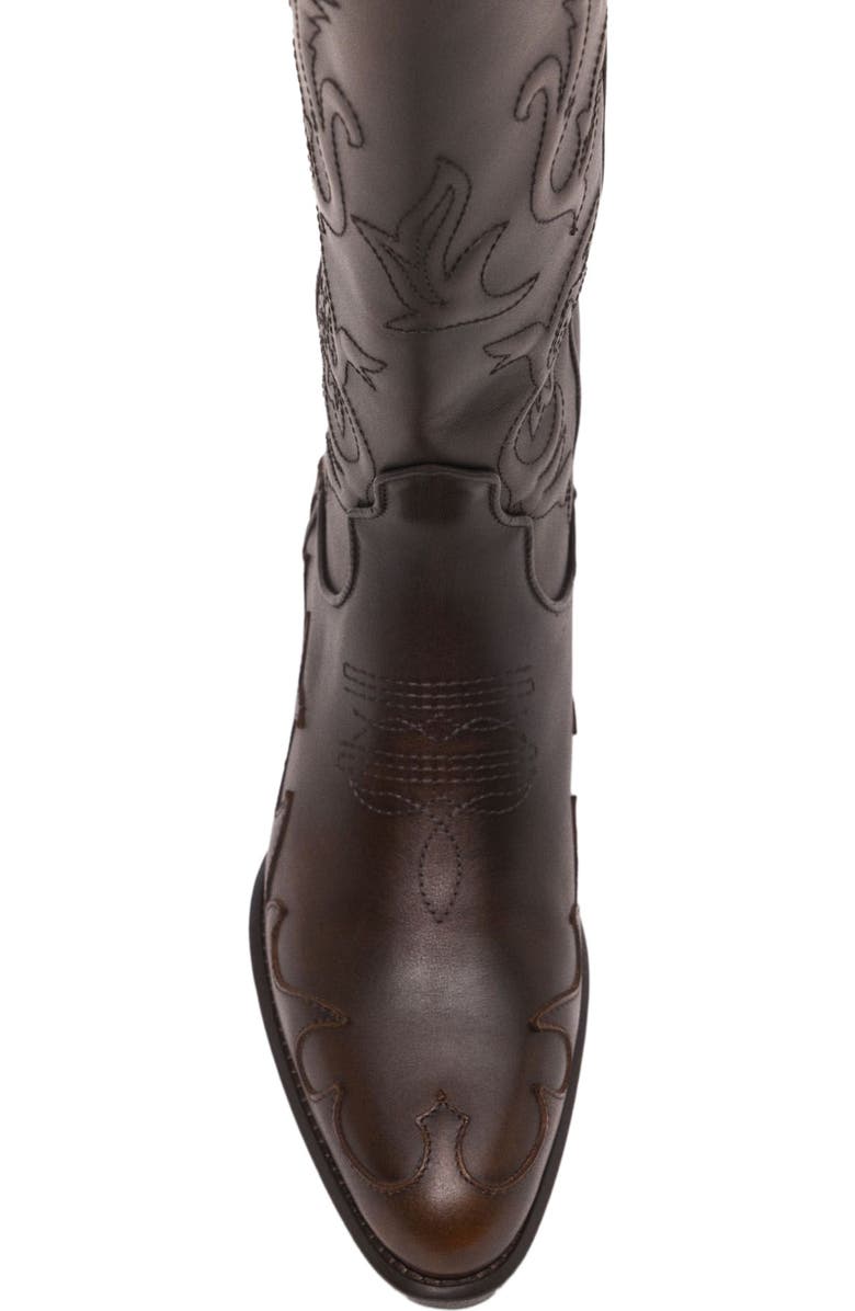 maje Leather cowboy boots, Alternate, color, Brown