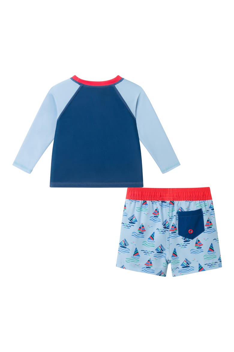 Long Sleeve Rashguard & Shorts Set, Alternate, color, NAVY