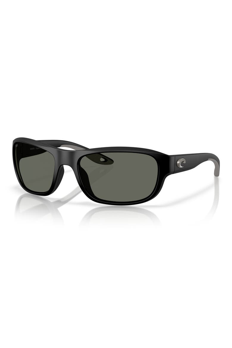 Clipperton 58mm Polarized Rectangular Sunglasses, Alternate, color, MATTE BLACK/ GRAY 580G