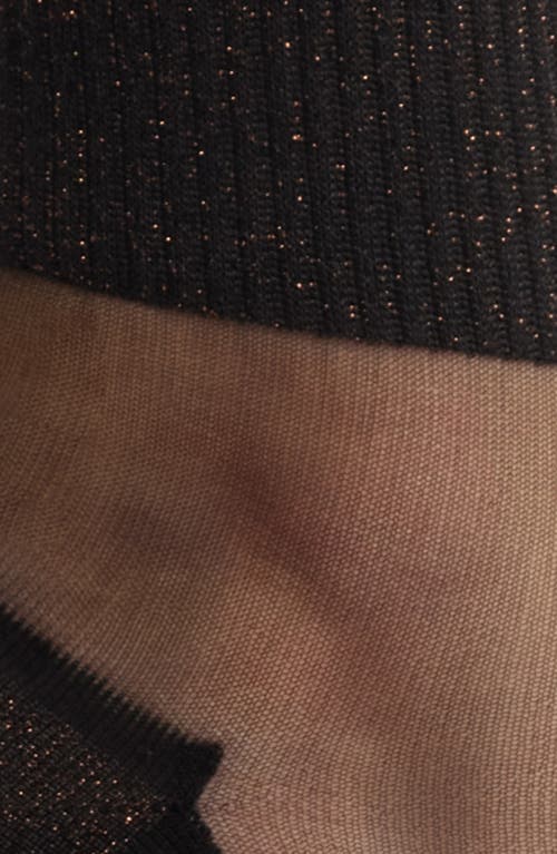 High Heel Jungle Sheer Ankle Socks In Black/copper/rust
