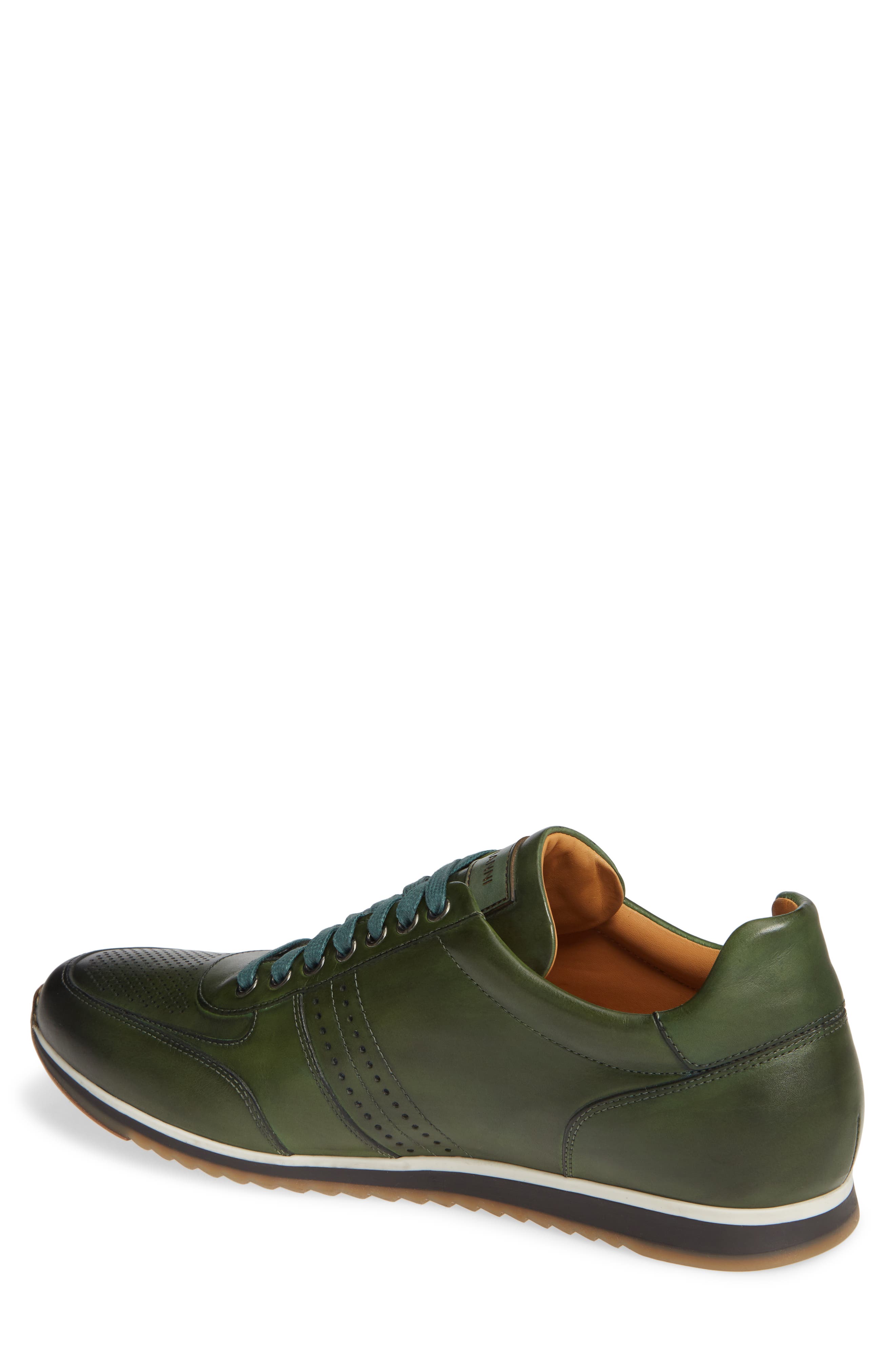 Magnanni Marlow Sneaker, Alternate, color, Verde Leather
