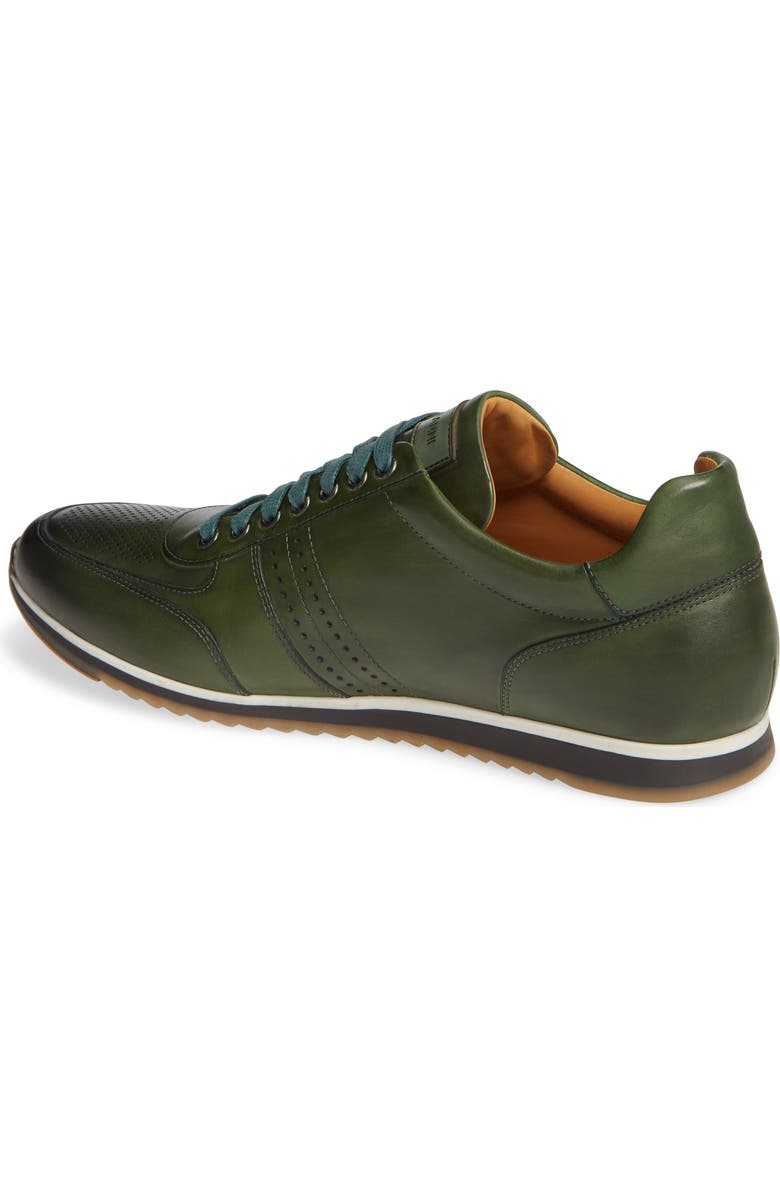 Magnanni Marlow Sneaker, Alternate, color, Verde Leather