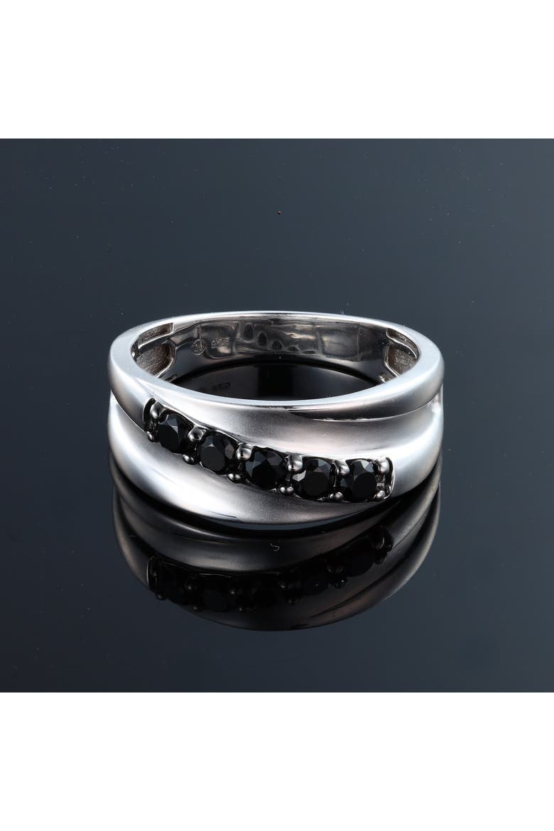 Kage 0.5CT Diagonal Black Spinel Ring 925 Silver, Alternate, color, Sterling Silver