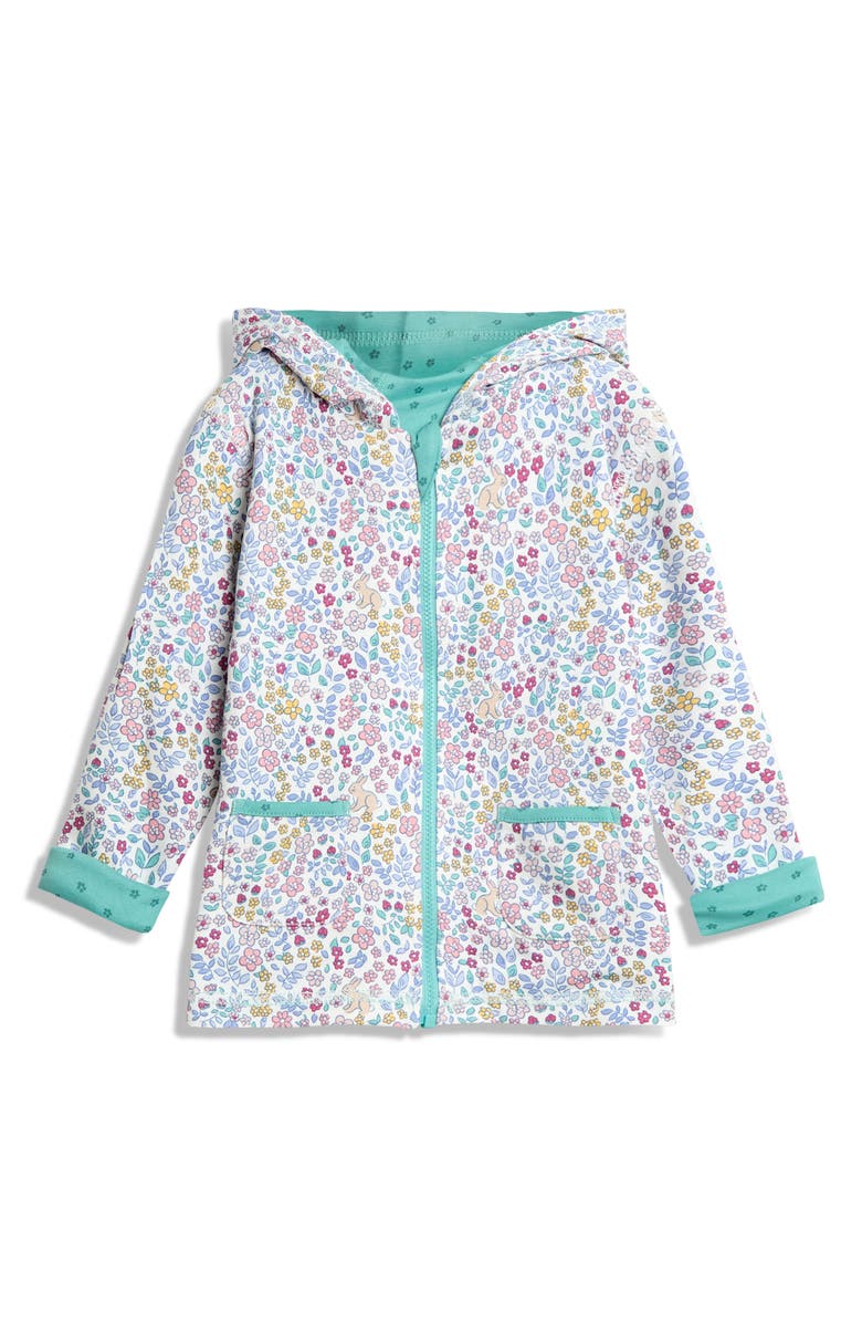 JOJO MAMAN BEBE Kids' Bunny & Butterfly Reversible Hoodie, Alternate, color, Duck Egg