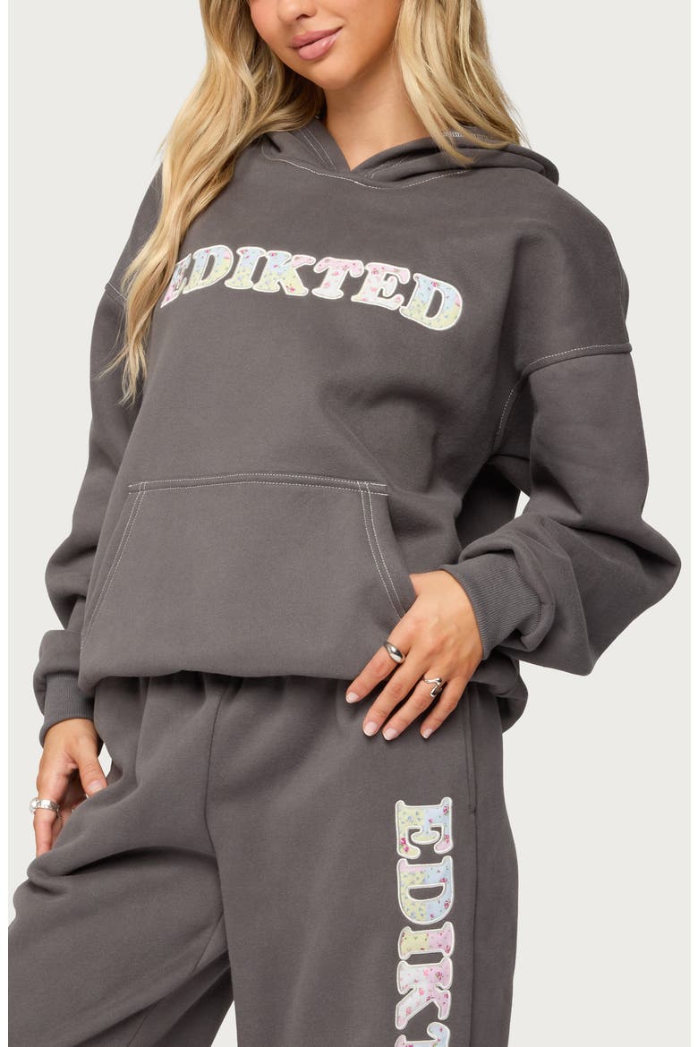 Mili Flower Logo Hoodie, Alternate, color, GRAY