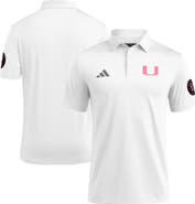 adidas Men's adidas White Miami Hurricanes Wear Pink Breast Cancer Awareness Polo