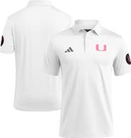 adidas Men's adidas White Miami Hurricanes Wear Pink Breast Cancer Awareness Polo