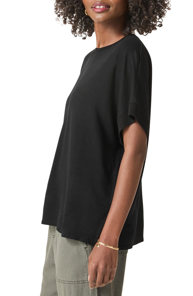 Splendid Supersoft Short Sleeve Sweatshirt, Alternate, color, Black