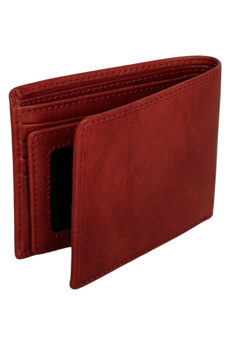 RFID Secure Leather Center Wing Wallet, Alternate, color, COGNAC