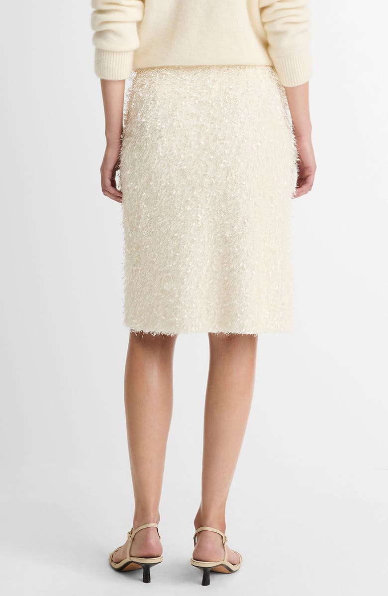 Vince Feathery Fringe Skirt, Alternate, color, Light Cream