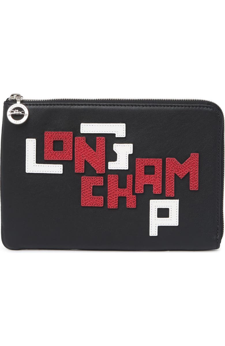 Longchamp Le Pliage Cuir LGP Pouch, Main, color, Black