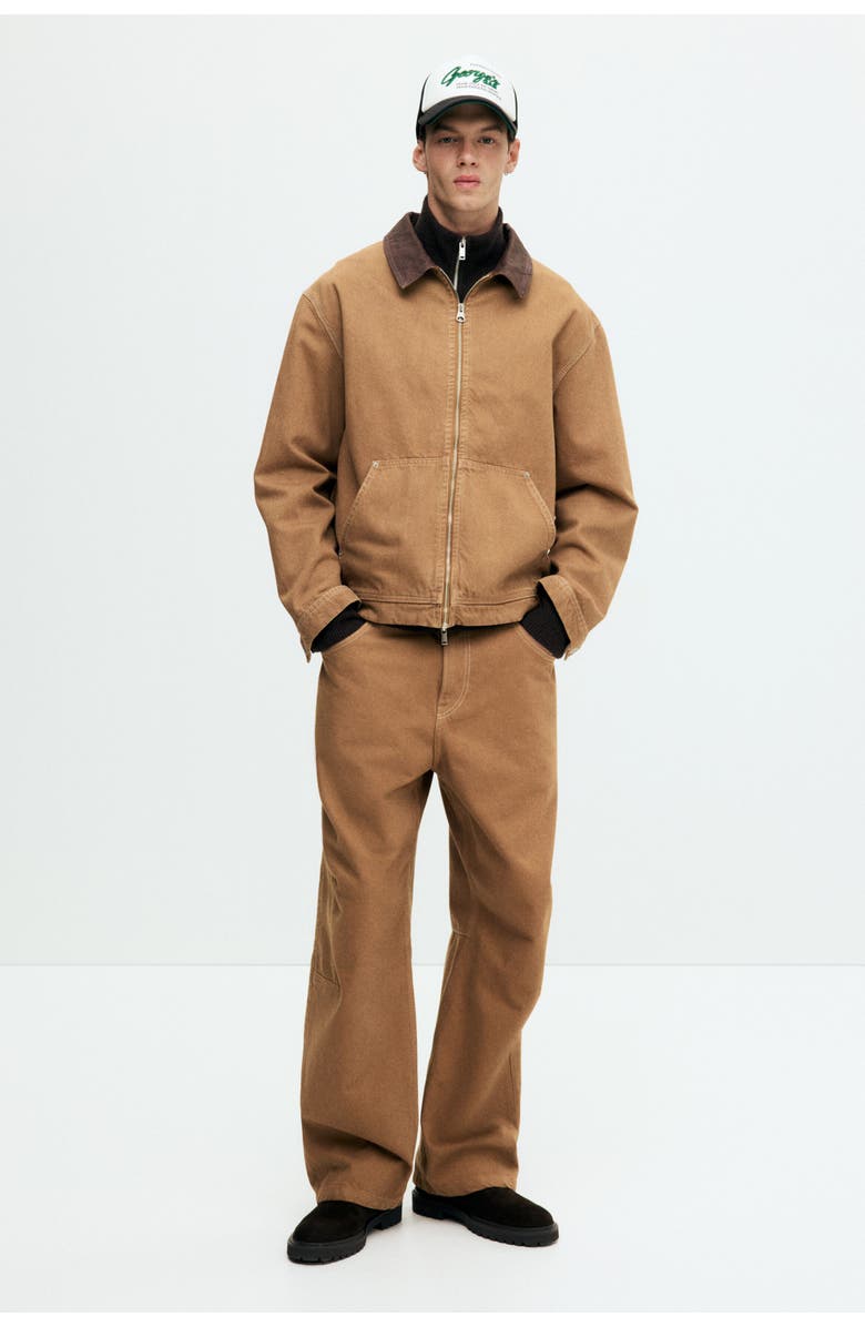 H&M Baggy Jeans, Alternate, color, Dark Beige