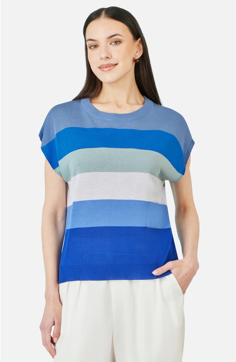 Yumi Block Stripe Relaxed Knitted Top, Alternate, color,