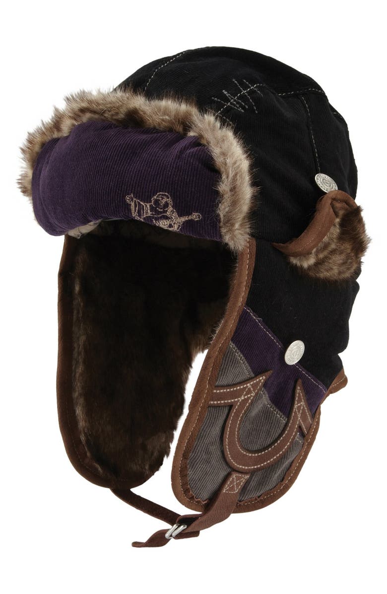 True Religion Brand Jeans Corduroy Trapper Hat, Main, color, 