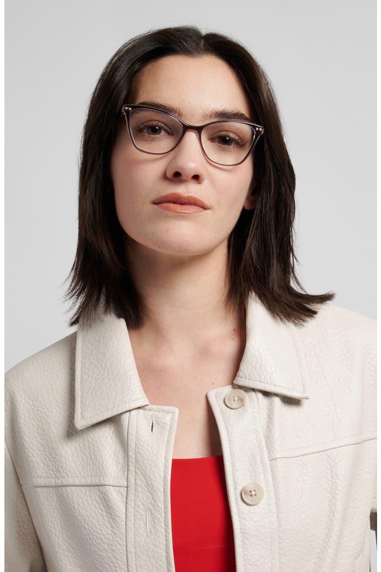 elora 50mm cat eye reading glasses, Alternate, color, CRYSTAL GREY