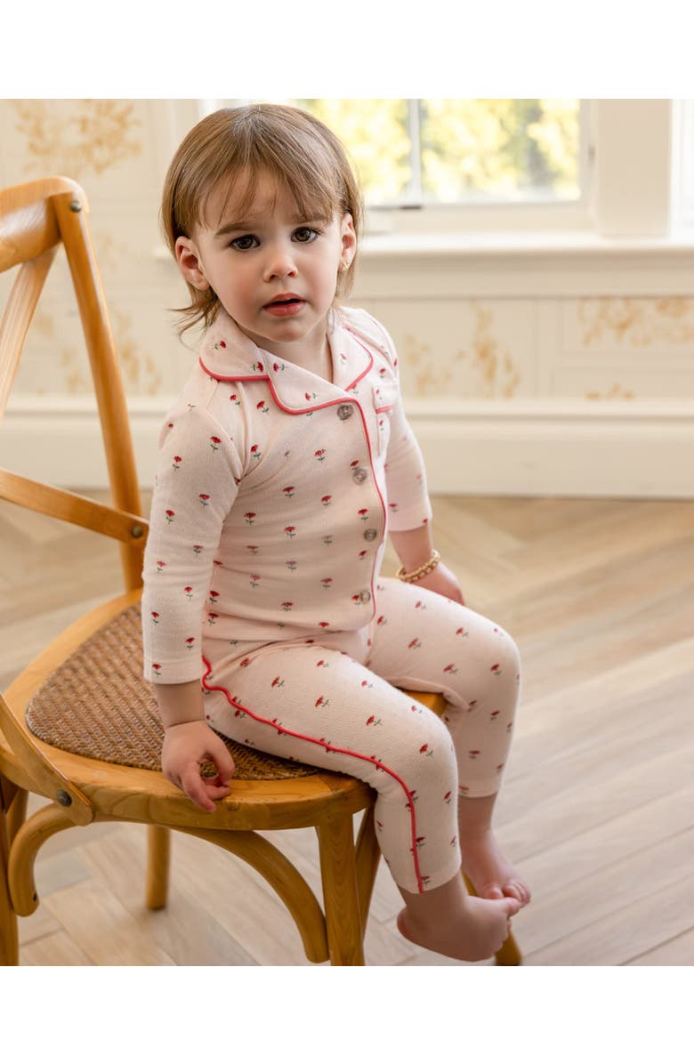 MiniMoi 2 Piece Kids Girls Dreams Pointelle Pajama Set, Alternate, color, Pink