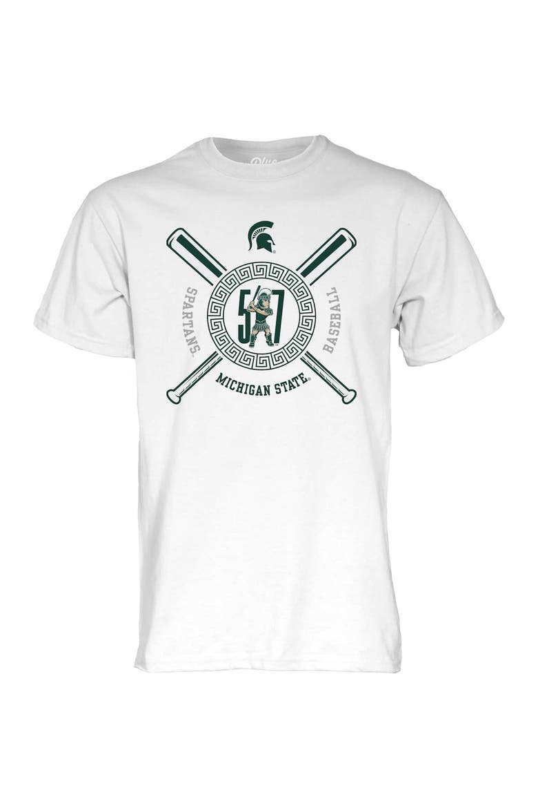 Unisex Blue 84 White Michigan State Spartans 517 Day Baseball T-Shirt, Alternate, color, White