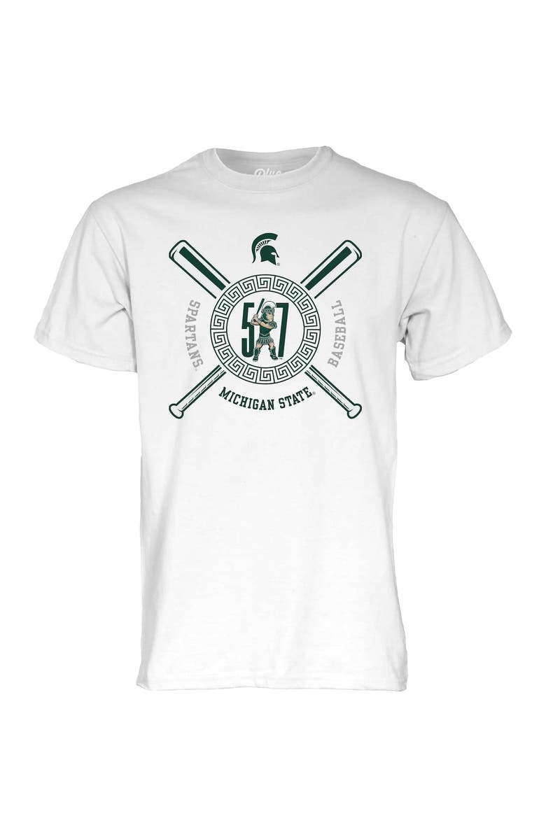 BLUE 84 Unisex Blue 84 White Michigan State Spartans 517 Day Baseball T-Shirt, Alternate, color, White