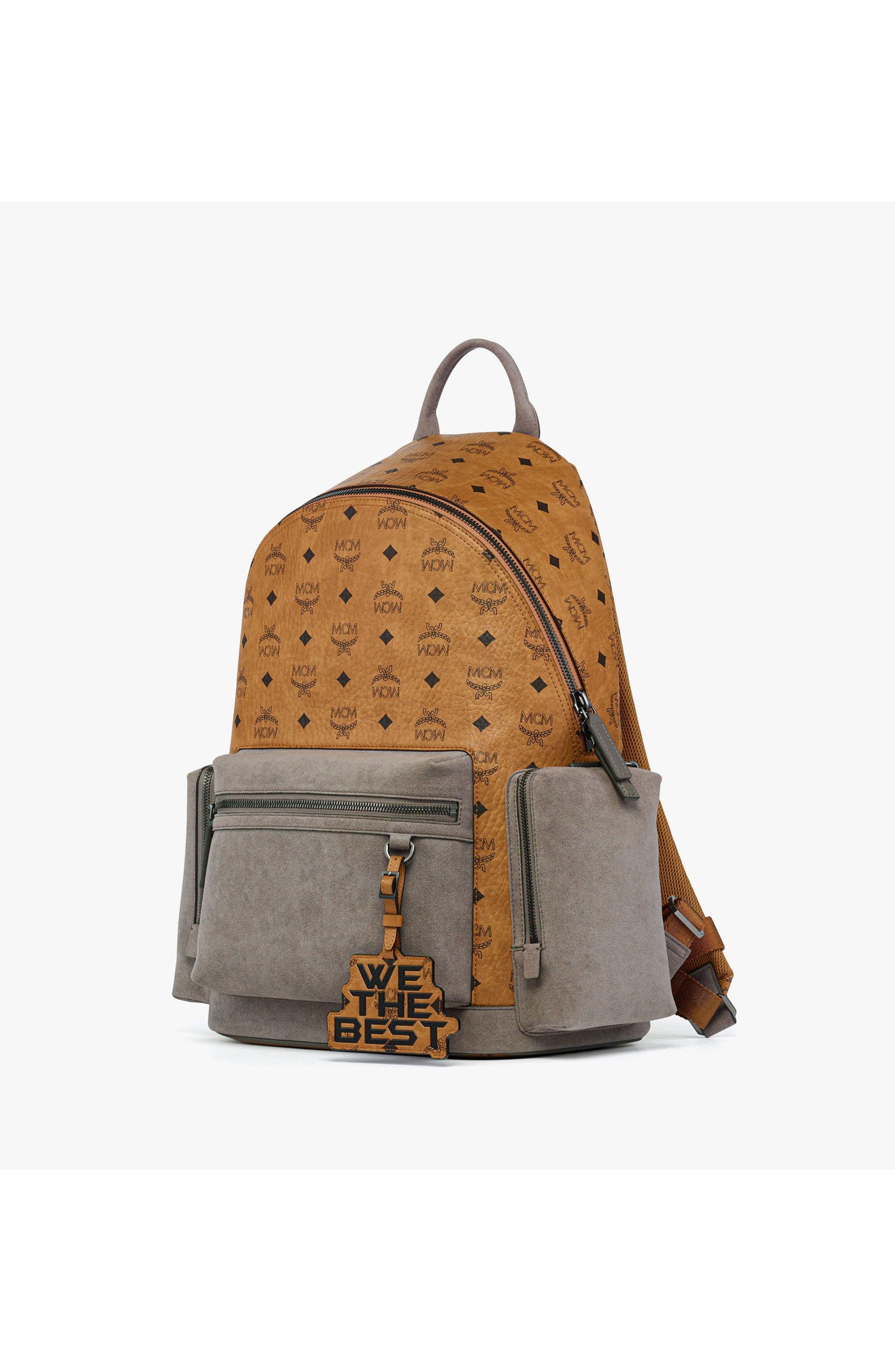 x We The Best Stark Backpack in Visetos and Suede, Alternate, color, Cognac