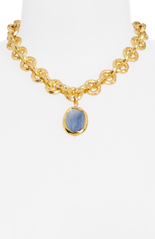 Karine Sultan Kyanite Pendant Necklace In Gold