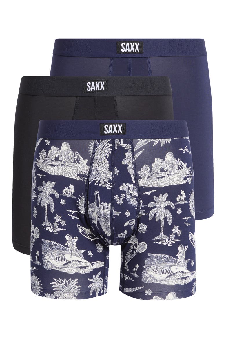 Assorted 3-Pack Vibe Xtra Super Soft Boxer Briefs, Main, color, ASTRO SURF/ MRTME/ BLK