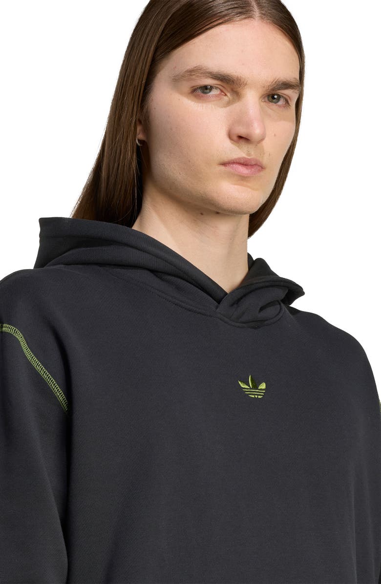 adidas Logo Graphic Cotton Fleece Pullover Hoodie, Alternate, color, Black