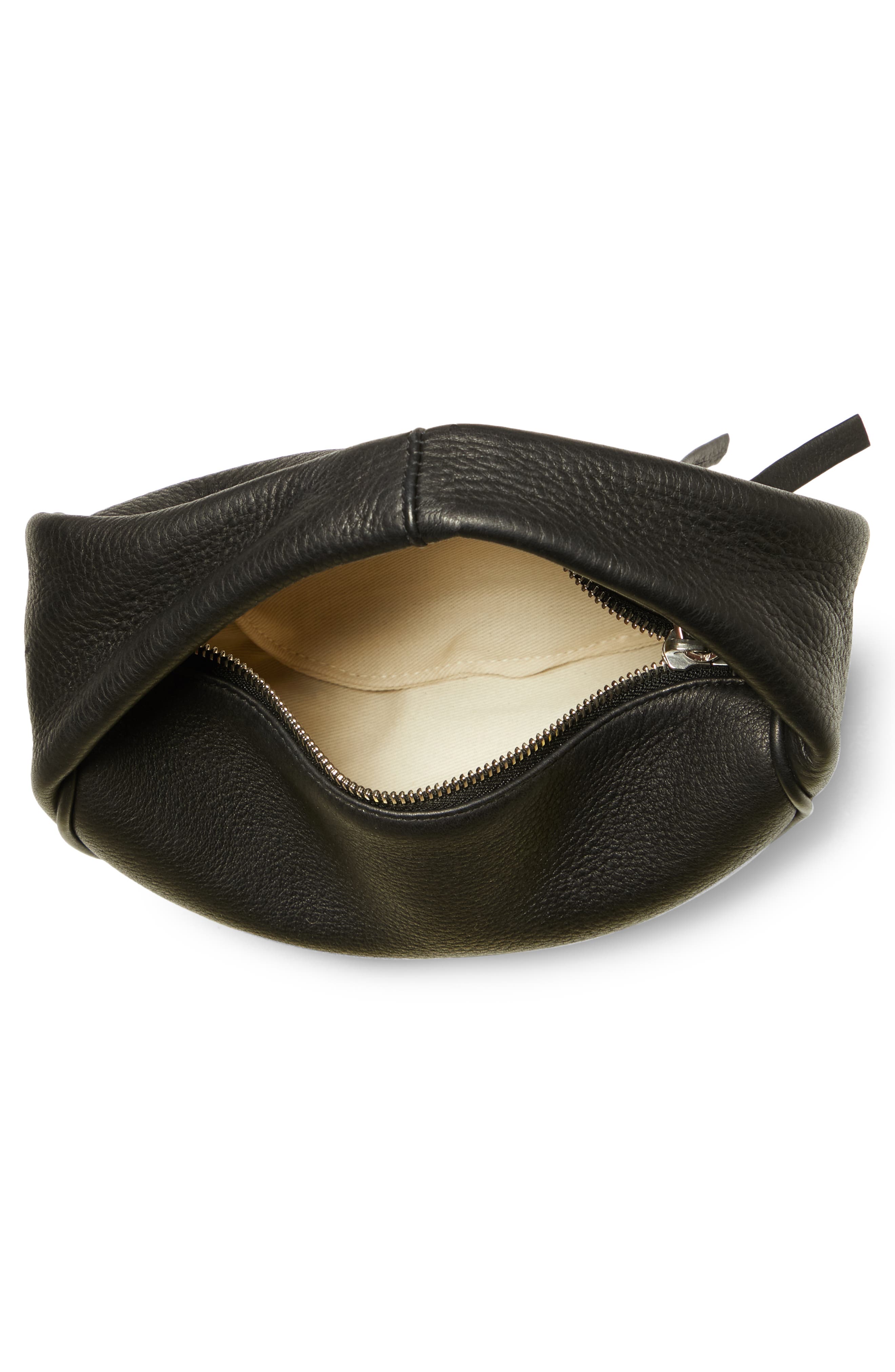 Baby Cush Leather Bag, Alternate, color, BLACK