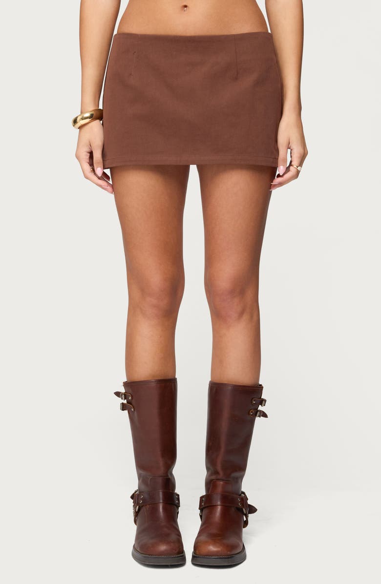 EDIKTED Monrow Micro Skort, Main, color, Brown