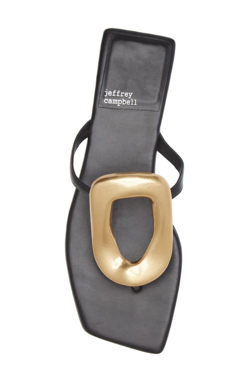 Jeffrey Campbell Linques-j Embellished T-strap Flat Jelly Sandals In Black