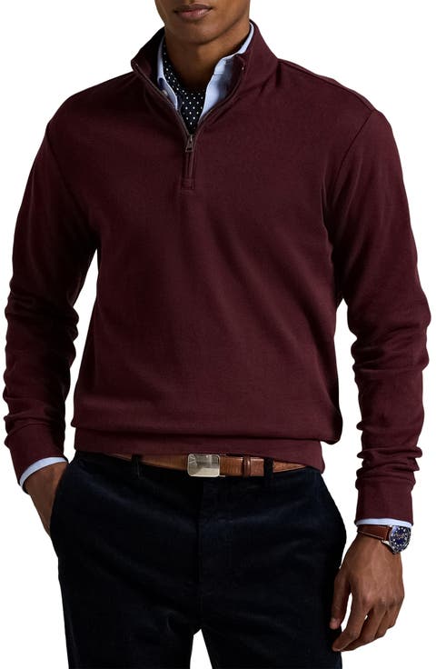 Textured Double Knit Quarter Zip Pullover