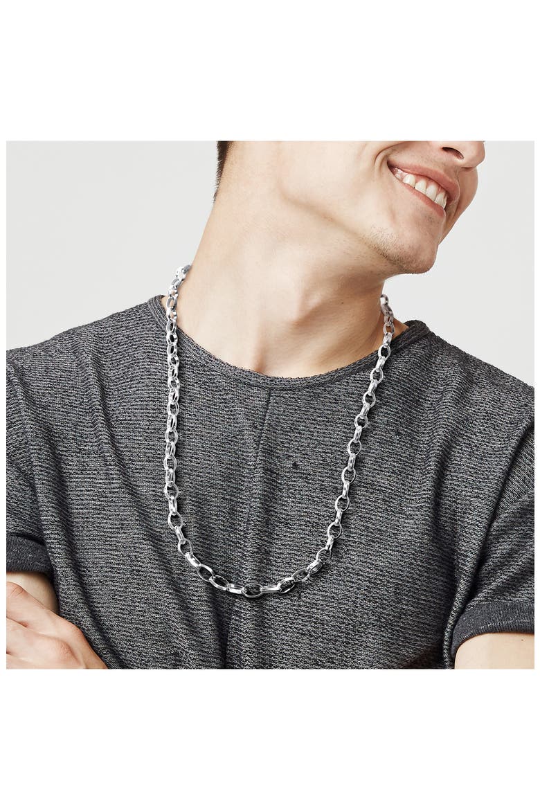 Men's Rolo Chain Necklace, Alternate, color, SILVER