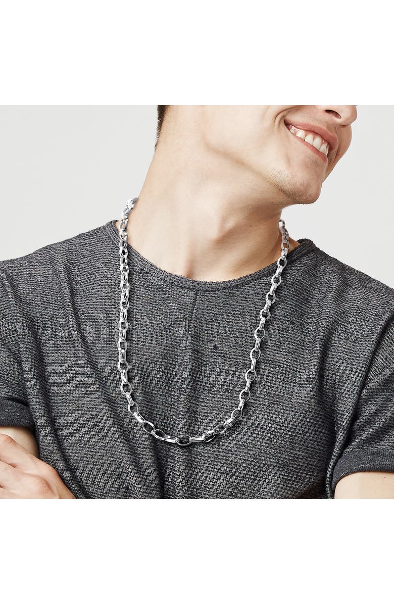 DELMAR Men's Rolo Chain Necklace, Alternate, color, Silver